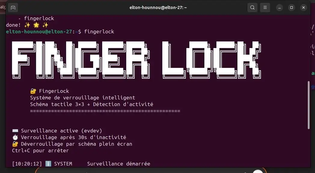FingerLock — sécurité tactile Python