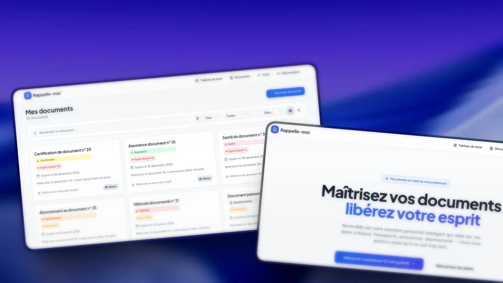 RemindMe — productivité & coffre-fort