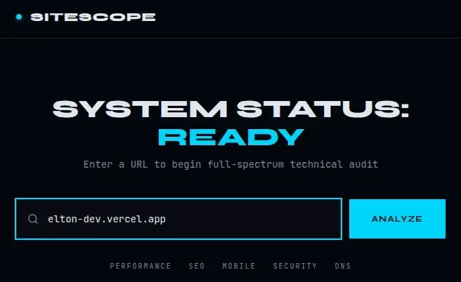 SiteScope — audit perf & SEO