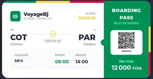 VoyageBj — SaaS Transport Bénin — illustration 3